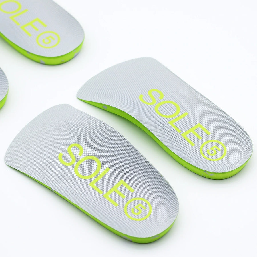 Top/side view of SOLE5 Half Length Orthotic Insoles. 
