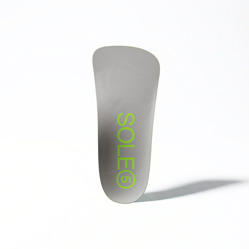 SOLE5 Grey Orthotic Insoles with 'SOLE5' branding on a white background