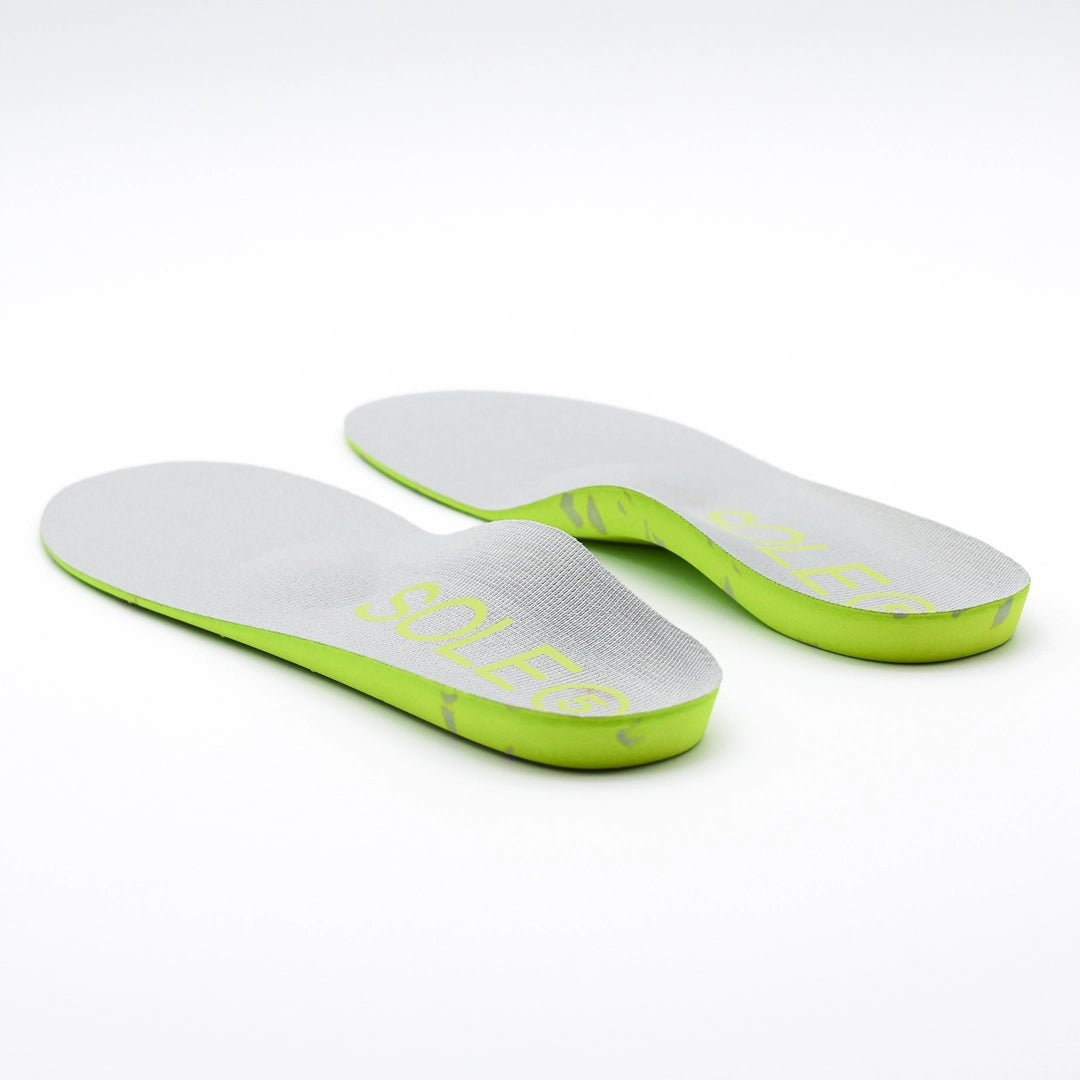 A pair of SOLE5 Full Length Orthotic Insoles in front of a white background.