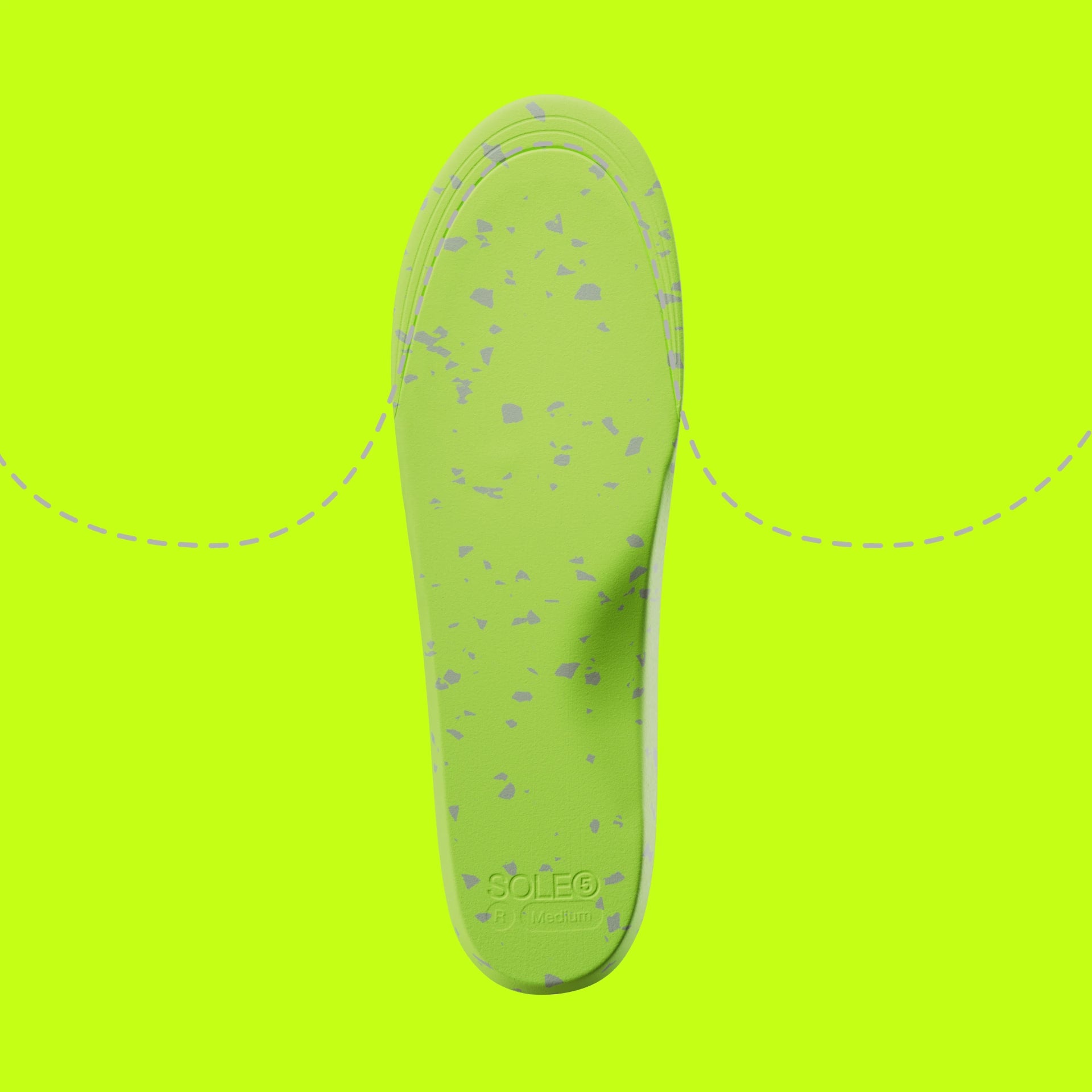 An animated render of a Full Length orthotic. The animation shows how the orthotic can be trimmed to the correct size easily. 