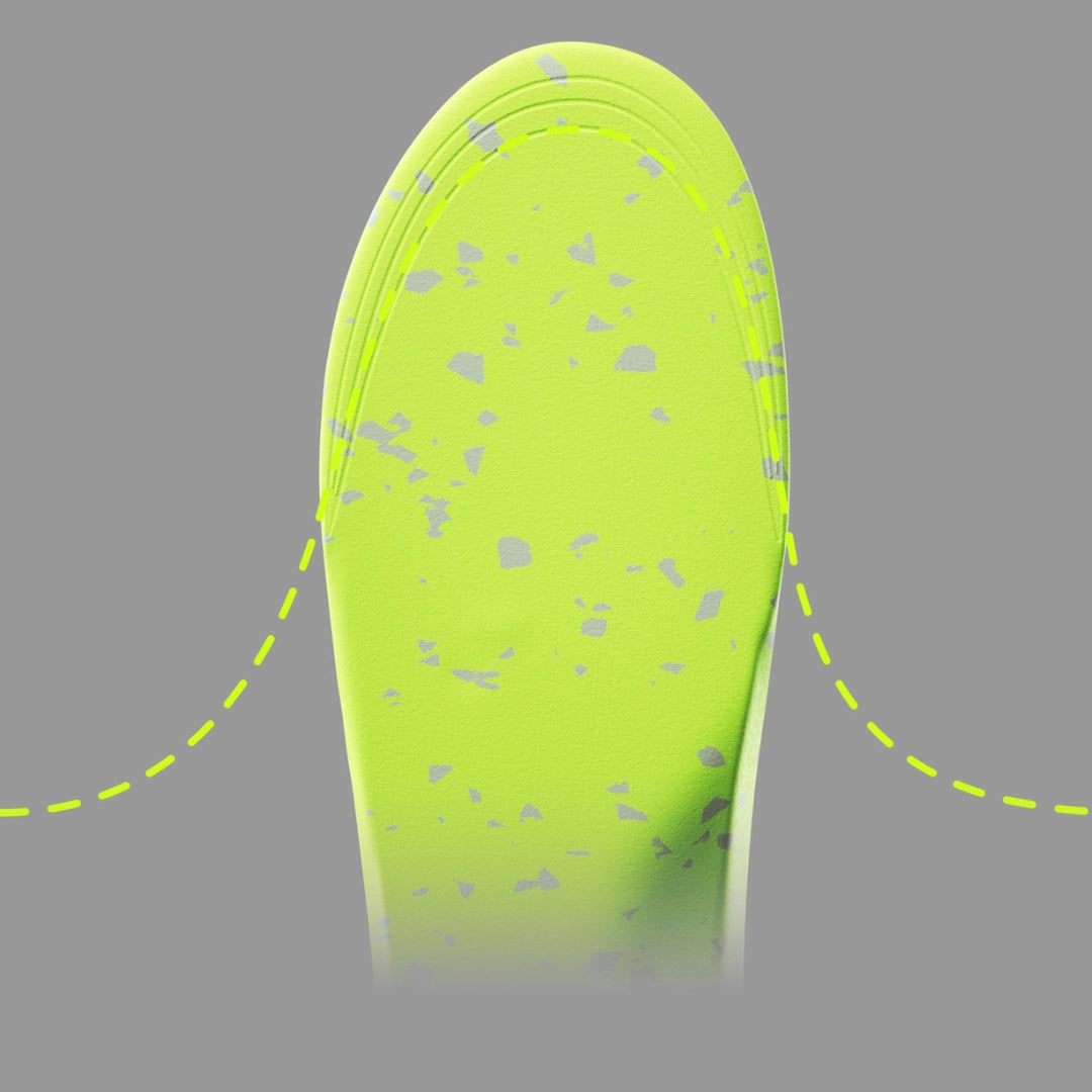 Showing the easy trim lines on the underside of a SOLE5 Full Length Orthotic Insole